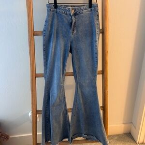 Rock and Roll Denim Women's Blue Flared Jeans